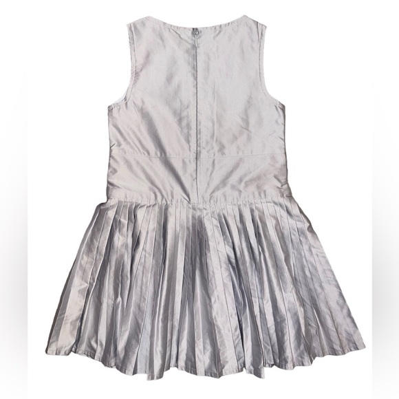 {EUC Toddler Girls Gap Baby Formal Metallic Side Zip Pleated Dress 2T} - Picture 3 of 7